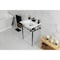 Kingston Brass 24Inch Console Sink with Brass Legs 4Inch, 3 Hole, WhiteMatte Black KVPB24187W4MB - alternate 5